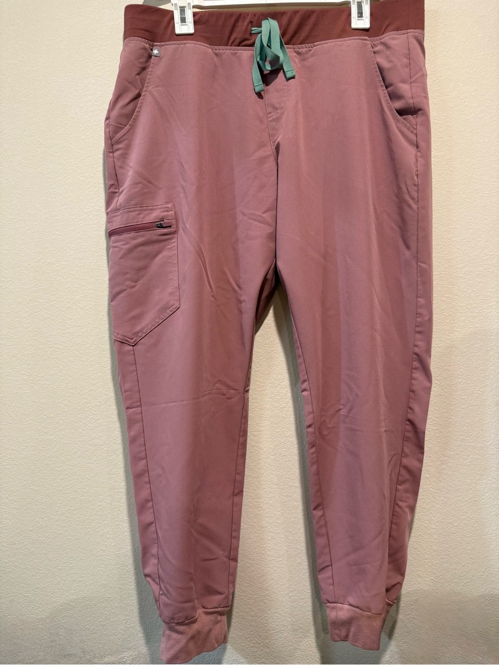 Women’s Jogger Pants in Dusty Rose with Contrast Waist Tie